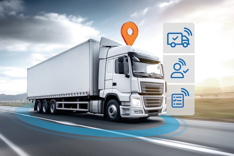 LKW s oznakom-Pin i različitim telematičkim simbolima